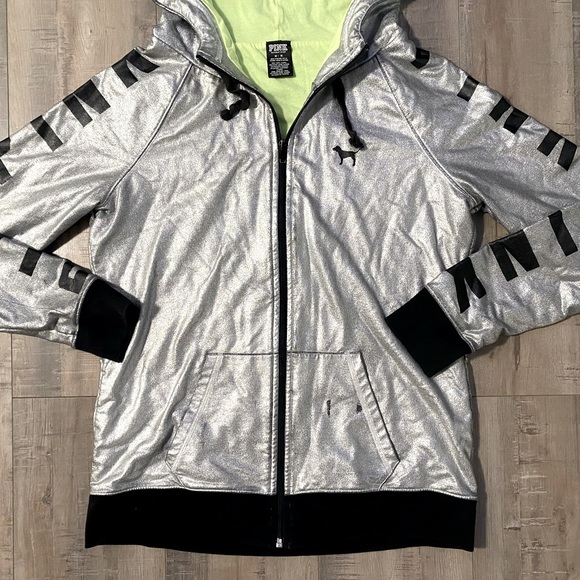 VICTORIA’S SECRET PINK Beautiful metallic hooded jacket. 💕 - Picture 2 of 7